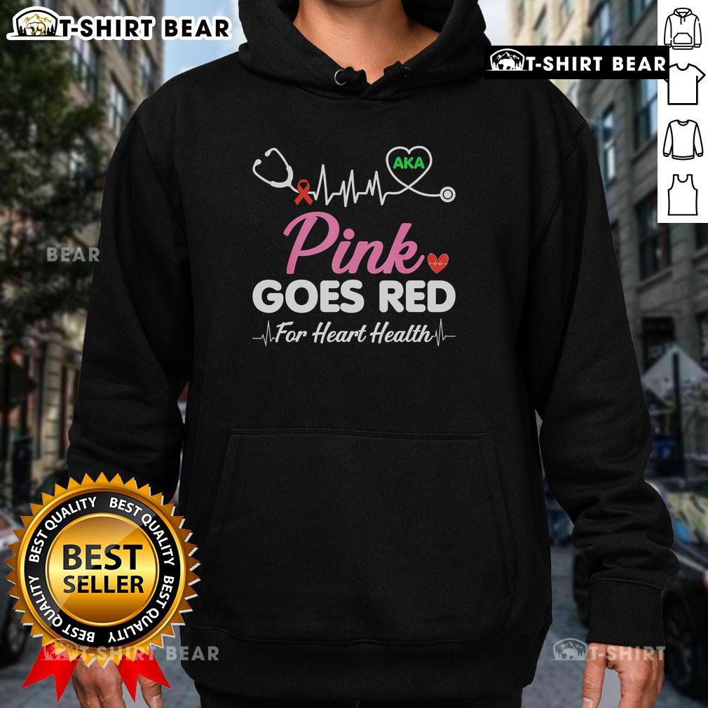 Pretty Pink Goes Red for Heart Health Awareness Hoodie featuring a stylish design promoting heart health awareness.