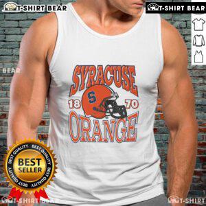 Alt Text: Pretty Syracuse Orange classic team helmet tank top featuring vibrant colors and a stylish design for fans.