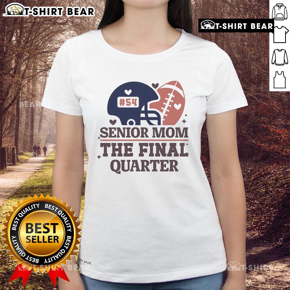 Top 54 Senior Football Mom tee featuring an American football helmet design, perfect for spirited game day support.