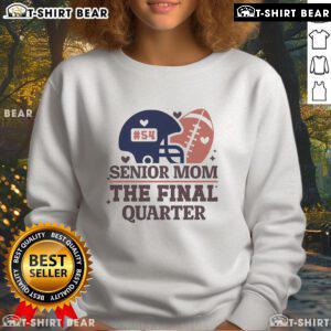 Alt Text: Top 54 Senior Football Mom sweatshirt featuring American football helmet design for game day style.