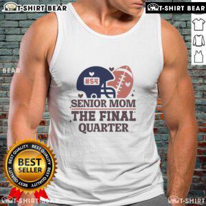 Top 54 Senior Football Mom tank top featuring a stylish American football helmet design for game day enthusiasm.