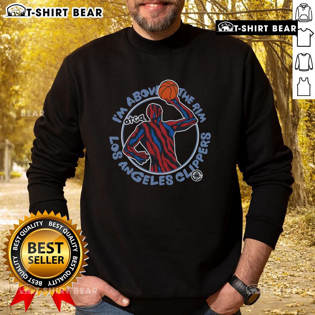 Top A Tribe Called Quest X Los Angeles Clippers 'I'm Above The Rim' sweatshirt featuring vibrant graphics and bold design.
