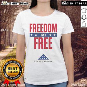 Top Freedom Isn't Free Folds of Honor tee from The Dan Bongino Show, perfect for ladies supporting veterans.