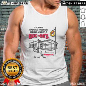Top I Found Saddam Hussein Tank Top featuring unique graphic design, perfect for fans of history and military memorabilia.