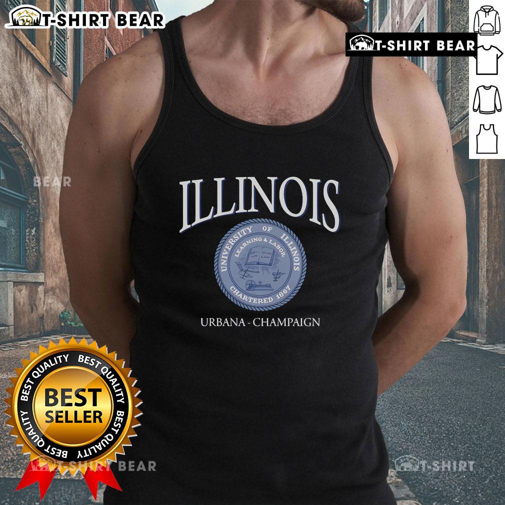 Top Illinois Fighting Illini tank top for learning and labor at Urbana-Champaign, showcasing team spirit and style.