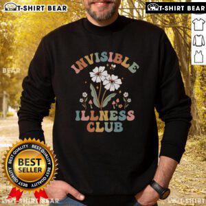 Cozy 'Top Invisible Illness Club' sweatshirt for chronic illness awareness, featuring a stylish design and comfortable fit.