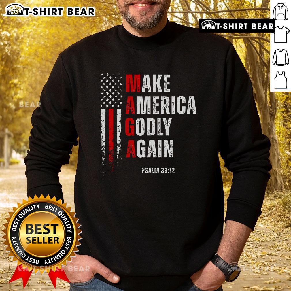 Top Jesus Make America Godly Again sweatshirt for American patriots, featuring bold Christian graphics and a stylish design.