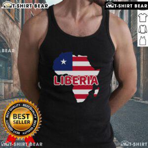Top Liberia tank top featuring the Liberian pride flag map of Africa, showcasing vibrant colors and cultural heritage.