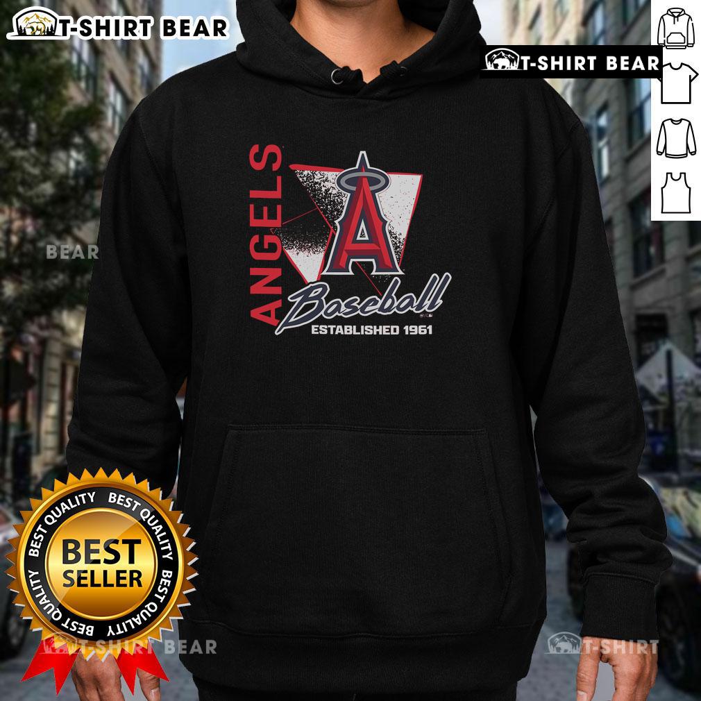 Alt Text: Top Los Angeles Angels side arm baseball hoodie established 1961, featuring team logo and stylish design.