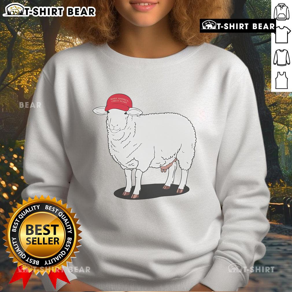 Cozy Top-Maga-Sheep sweatshirt featuring a fun sheep graphic, perfect for casual wear and expressing your style.