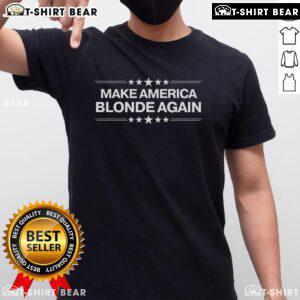 Top Make America Blonde Again T-Shirt in vibrant colors, perfect for fans of fun political apparel and statement fashion.