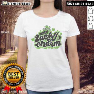 Top Mr. Lucky Charm St. Patrick's Day ladies tee featuring vibrant green colors and festive shamrock design.