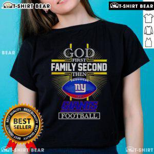 2025 ladies tee featuring New York Giants logo, perfect for NFL fans celebrating family and football spirit.