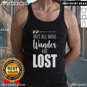 Top-Not-All-Who-Wander-Are-Lost-Arrow-Tank-Top featuring a stylish arrow design and inspirational text for wanderlust lovers.