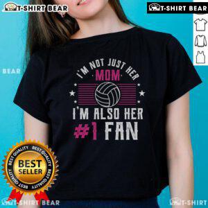 Top Number One Fan Volleyball Mom Ladies Tee featuring a stylish design perfect for proud volleyball mothers.