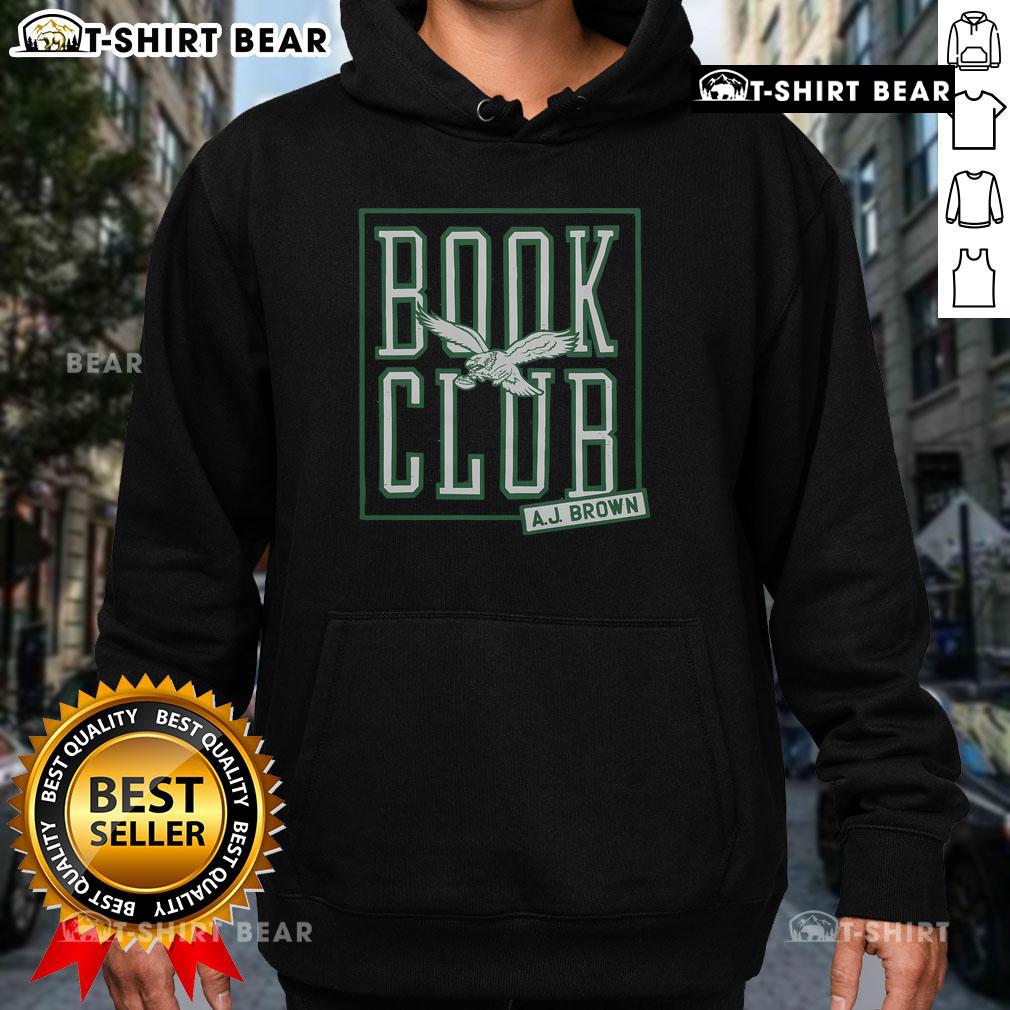 AJ Brown Book Club Hoodie featuring Philadelphia Eagles logo, perfect for fans and cozy reading sessions.