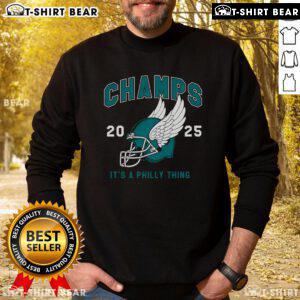 Top Philly Champs 2025 sweatshirt featuring a helmet design, celebrating Philadelphia's sports pride and heritage.