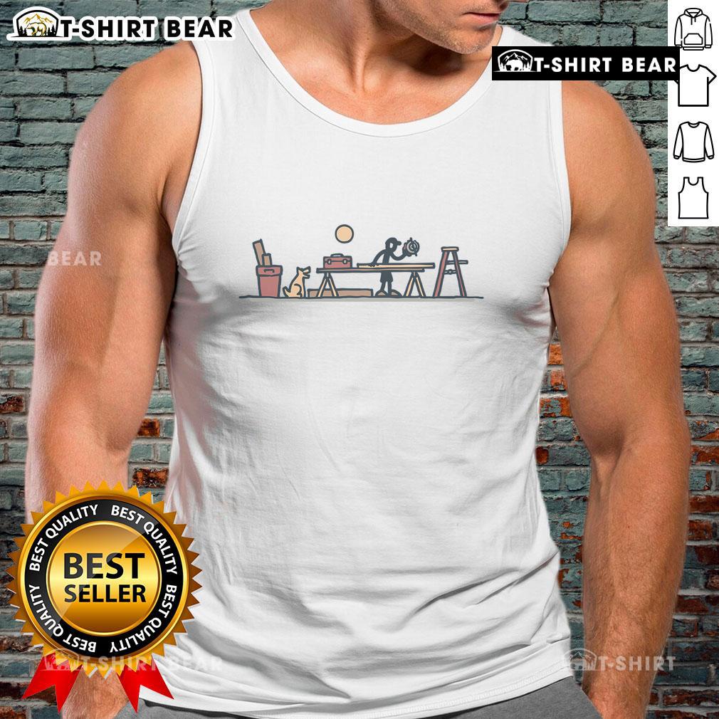 Top Rocket and Jake Woodwork Vista Tank Top featuring a vibrant design, perfect for summer fashion and casual wear.