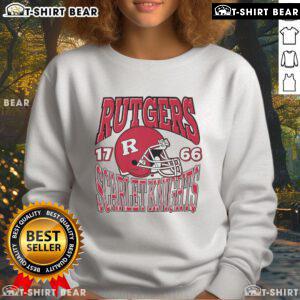 Alt Text: Cozy Rutgers Scarlet Knights classic team helmet sweatshirt, perfect for game day and showing team spirit.