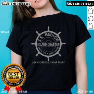 Top SS Minnow Island Tour Light Trip Ladies Tee featuring a stylish design perfect for summer adventures.