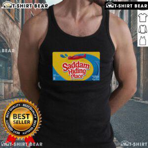 Top Saddam hiding place gummies tank top featuring a unique design inspired by secret hiding spots.