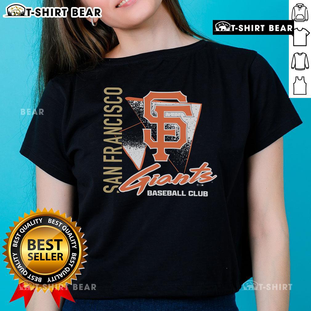 San Francisco Giants Side Arm Baseball Club Ladies Tee featuring vibrant team colors and stylish design for fans.