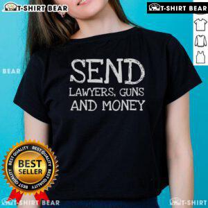 Top Send Lawyers Guns And Money Ladies Tee featuring a stylish design for fans of witty legal humor and comfortable fashion.
