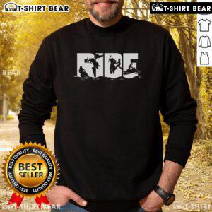 Top snowmobile ride sweatshirt featuring winter sport graphics, perfect for snowmobiling enthusiasts and outdoor adventures.
