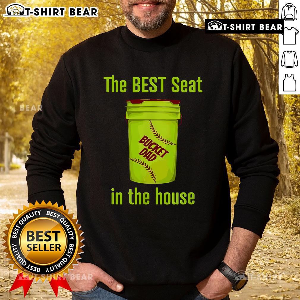 Top Softball Dad sweatshirt featuring 'Best Seat in the House' design, perfect for cheering on pitcher and catcher.