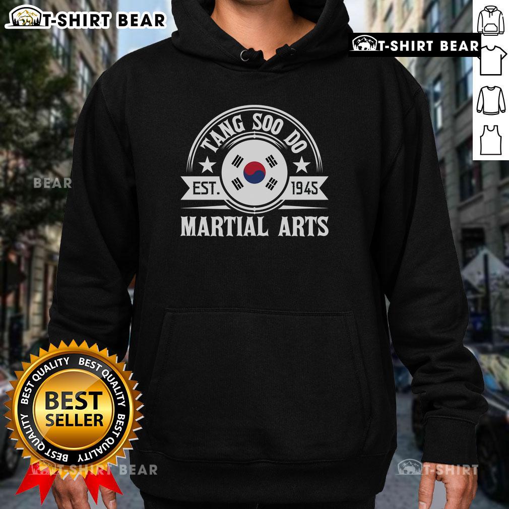 Top Tang Soo Do Taekwondo Mixed Martial Arts hoodie established in 1945, featuring a bold design and vibrant colors.