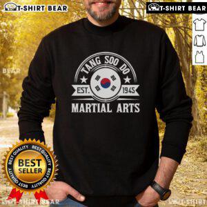 Alt Text: Cozy Top Tang Soo Do Taekwondo Mixed Martial Arts sweatshirt established in 1945, perfect for martial arts enthusiasts.