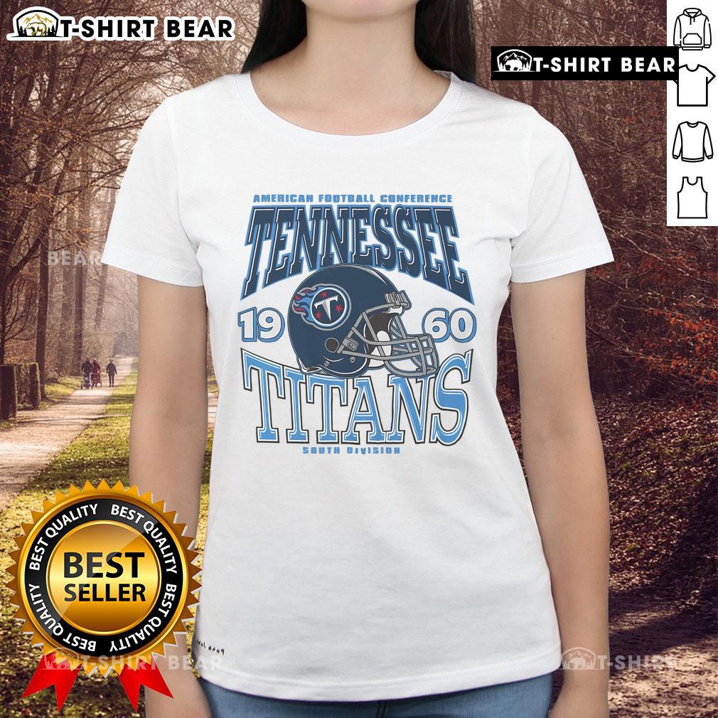 Alt Text: Top Tennessee Titans classic team helmet ladies tee with vibrant team colors and stylish design for fans.