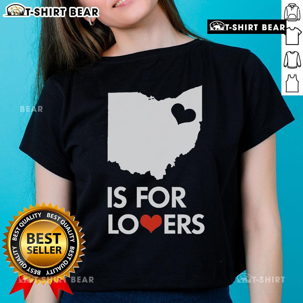 Vintage Ohio Is For Lovers ladies tee showcasing a retro design perfect for nostalgic fashion lovers.