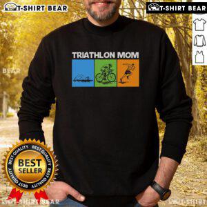 Top Triathlon Mom sweatshirt featuring a sporty design, perfect for triathletes and athletic moms.