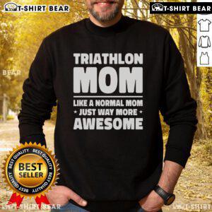 Triathlon mom wearing an awesome sport sweatshirt, showcasing her active lifestyle and dedication to fitness.