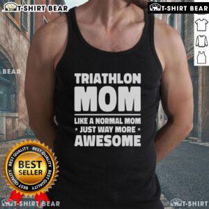 Top Triathlon Mom sport tank top, showcasing a fun design for athletic moms who excel in triathlons and fitness.