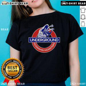 Top Underground God Damn Monsters Ladies Tee featuring vibrant graphics and a stylish design for fans of monster culture.