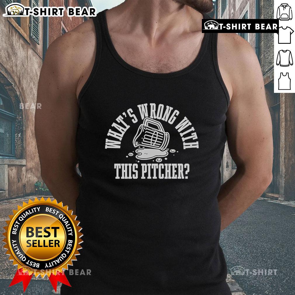 Top What's Wrong With This Pitcher Tank Top featuring a playful graphic design and vibrant colors for casual summer wear.