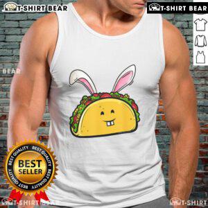 Awesome Easter taco with bunny ears on a tank top for taco lovers, perfect for celebrating Easter in style.