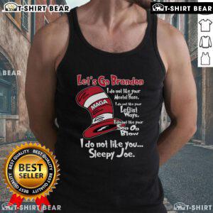 Good Let's Go Brandon MAGA tank top featuring bold text design, perfect for political rallies and summer wear.