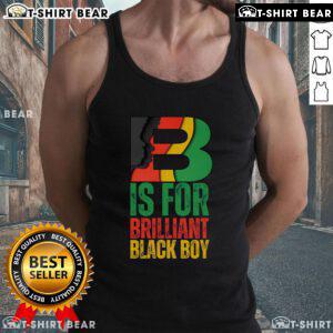 Brilliant Black boy wearing 'Hot-B-Is-For' Black History Month tank top, celebrating cultural pride and heritage.