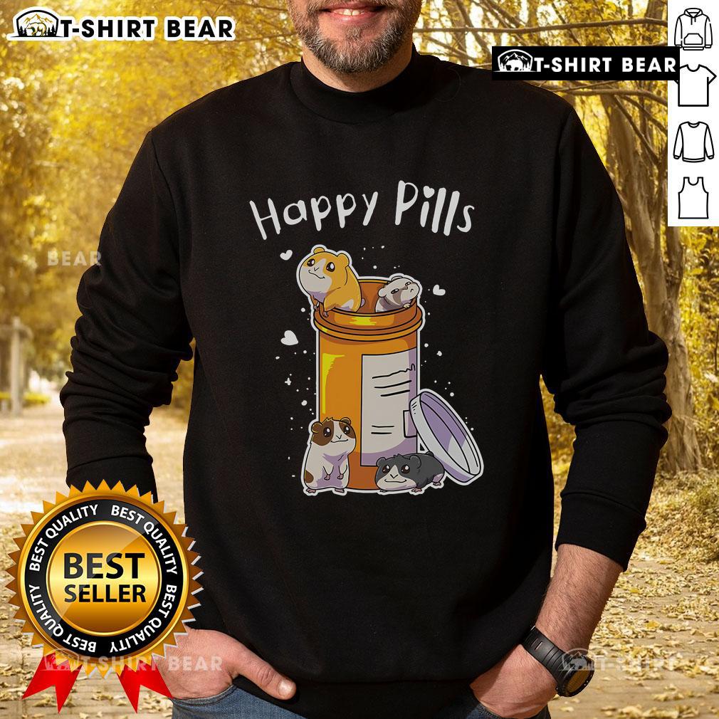 Cozy anime sweatshirt featuring cute guinea pigs and colorful pills design, perfect for animal lovers and anime fans.