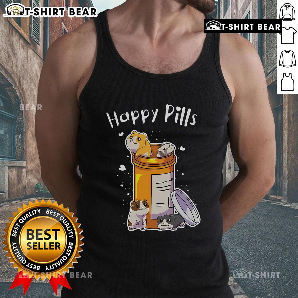 Colorful anime tank top featuring cute guinea pigs and pills design, perfect for animal lovers and anime enthusiasts.