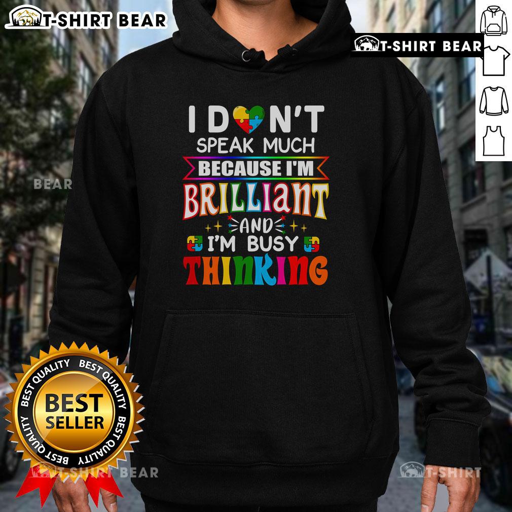Brilliant autism hoodie featuring 'Nice, I don't speak much' design, perfect for autistic pride and individuality.