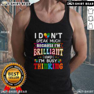 Brilliant autism tank top with 'Nice, I Don't Speak Much' design, perfect for showcasing autistic pride and personality.