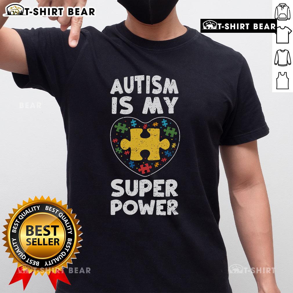 Nice Inclusion Autism Is My Super Power T-Shirt, promoting autism awareness with a vibrant design and encouraging message.