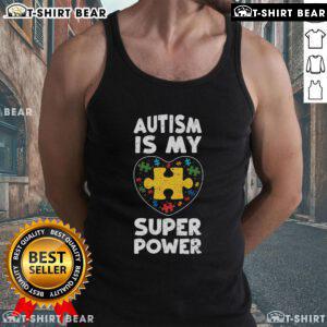 Autism Awareness tank top featuring 'Autism Is My Super Power' design, promoting inclusion and understanding of autism.