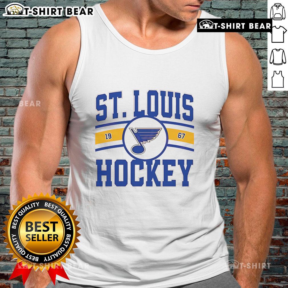 St. Louis Blues hockey logo from 1967 on a stylish tank top, perfect for fans and summer sportswear.