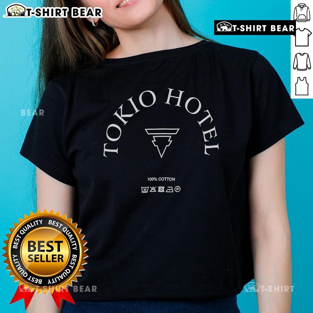 Alt Text: Nice Tokio Hotel 100% Cotton Ladies Tee featuring stylish design for comfortable casual wear.