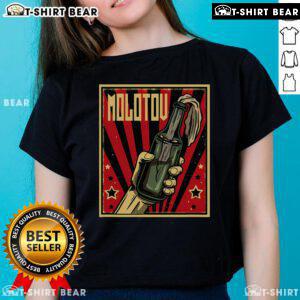 Official Anarchy Molotov Cocktail Revolution Rage Ladies Tee with bold graphic design for stylish rebellion.